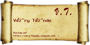 Váry Tünde névjegykártya